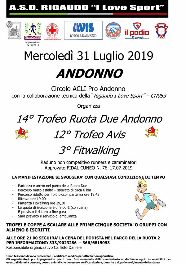 ANDONNO (Cn) - Trofeo Ruota Due - sez. Fitwalking